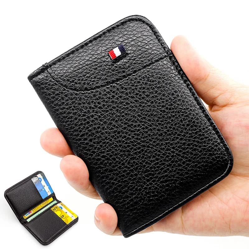 Portefeuille souple Super mince Portable en cuir PU, Mini portefeuille pour cartes de crédit, porte-cartes pour hommes, petits portefeuilles courts et fins