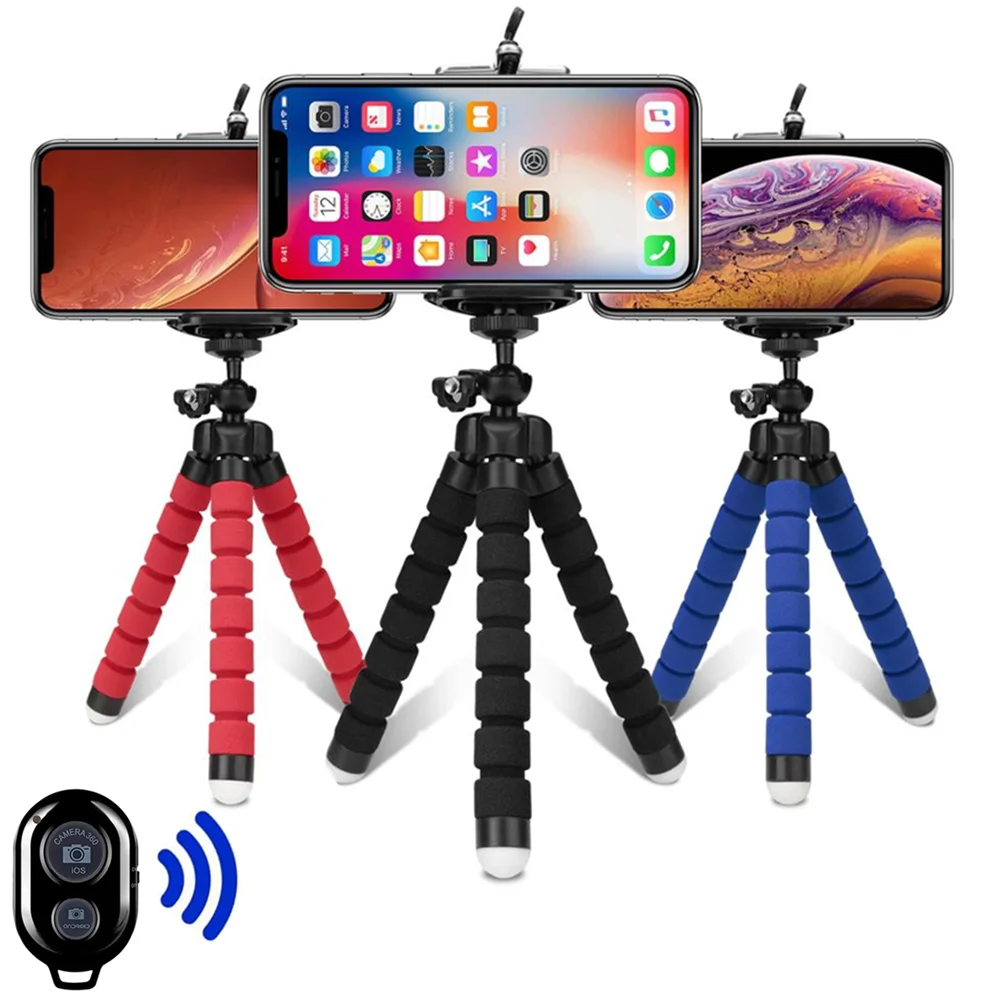 Trépied pour téléphone portable, mini trépied Octopus, clip de support d’appareil photo, monopode pour smartphone